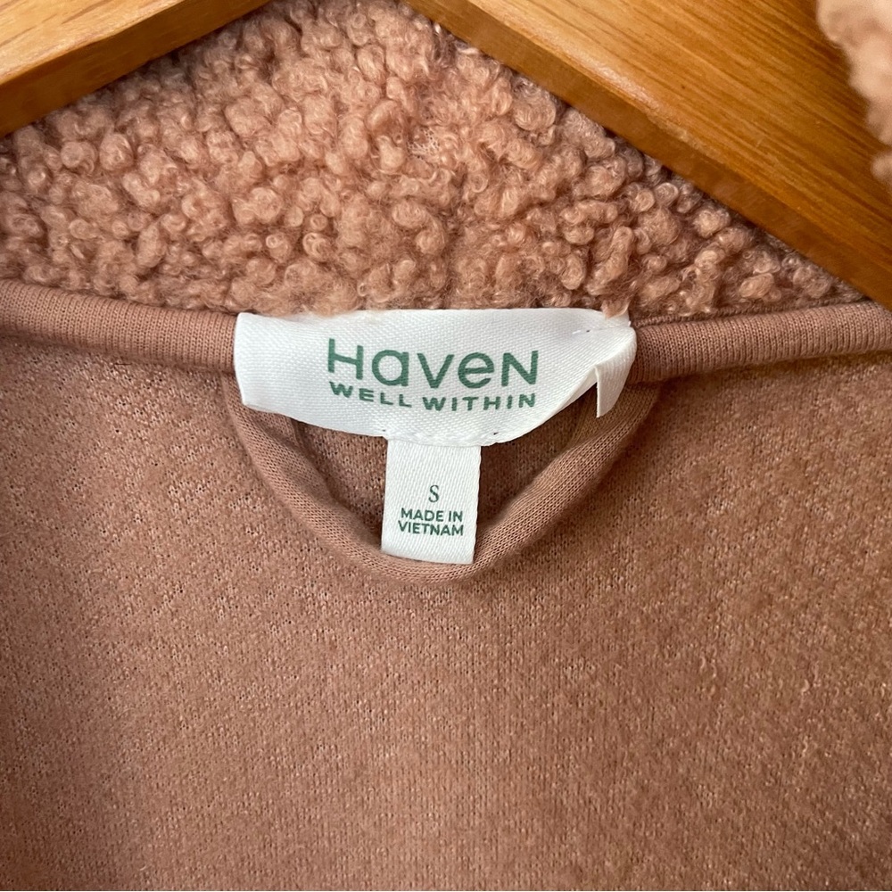 Haven Well Within Sherpa Robe Tan Brown Sugar Camel S Small - Picture 9 of 10